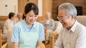 介護施設で働く介護スタッフの様子